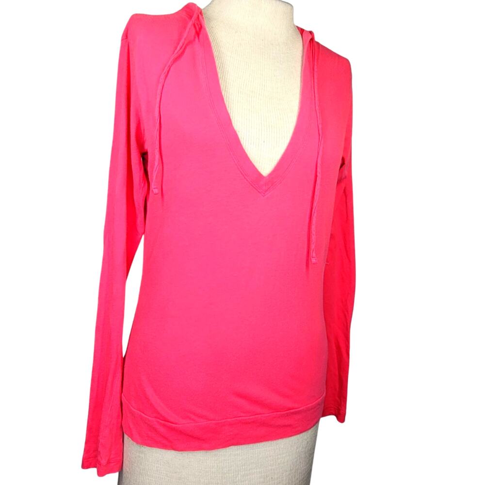 Pink Lightweight Tee Shirt Hoodie Size Small